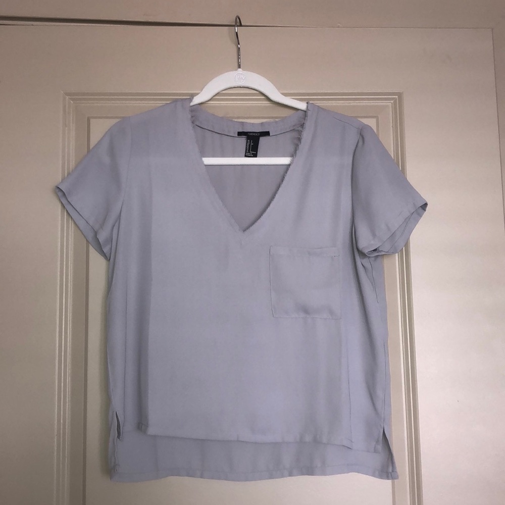 forever 21 sheer light grey shirt🦋